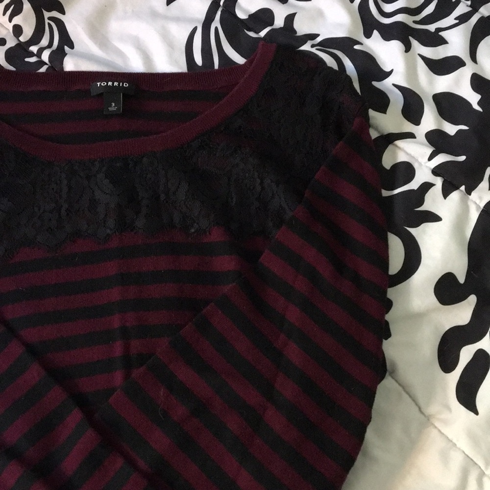 Torrid Lace Accent Sweater Size 3